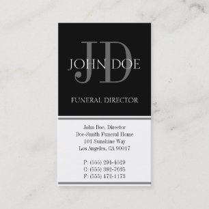 Carte De Visite Blanc vertical de directeur des pompes funèbres
