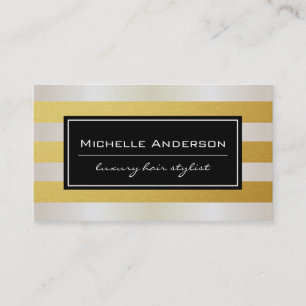 Carte De Visite Blancs Swanky Gold et Gold Stripes