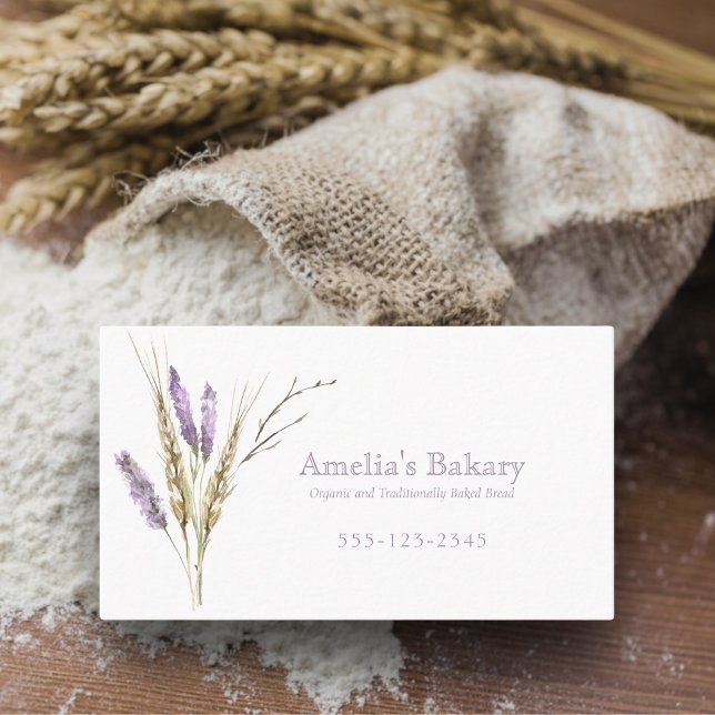 Carte De Visite Blé lavande fleur artisanat pain boulangerie (Créateur téléchargé)
