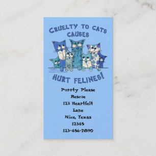 Carte De Visite Blessé Felines Cruauté aux chats