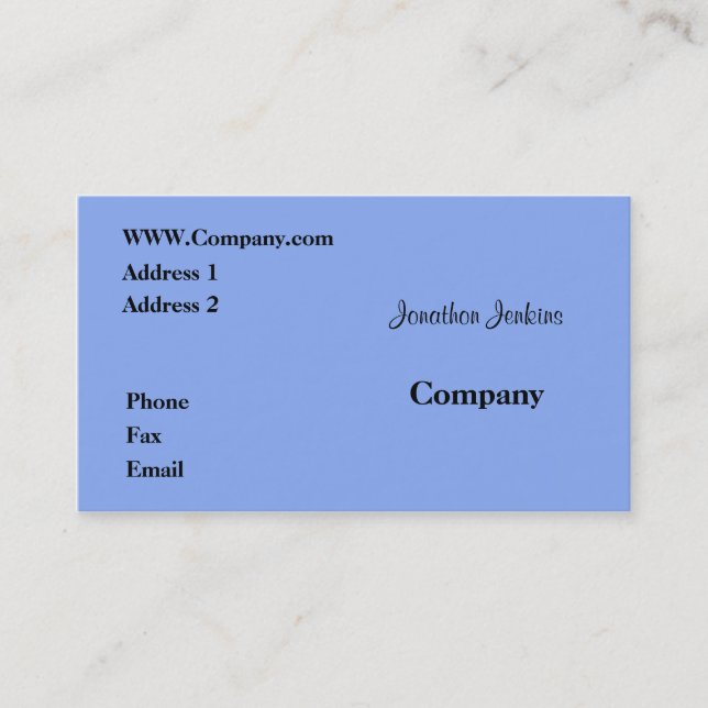 Carte De Visite Bleu (Devant)