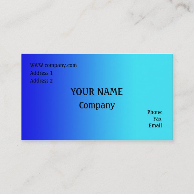 Carte De Visite Bleu (Devant)