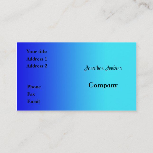 Carte De Visite Bleu (Devant)