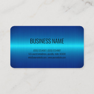 Carte De Visite Bleu acier inoxydable look métallique