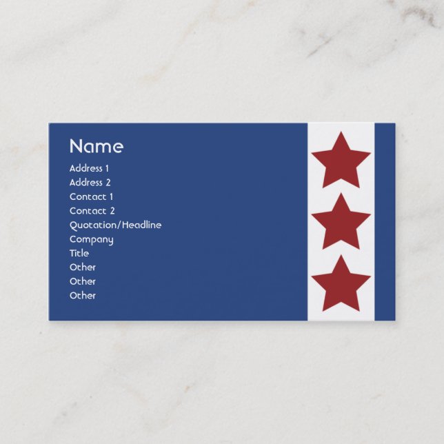 Carte De Visite Bleu - affaires (Devant)