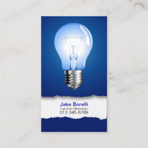 Carte de visite bleu ampoule