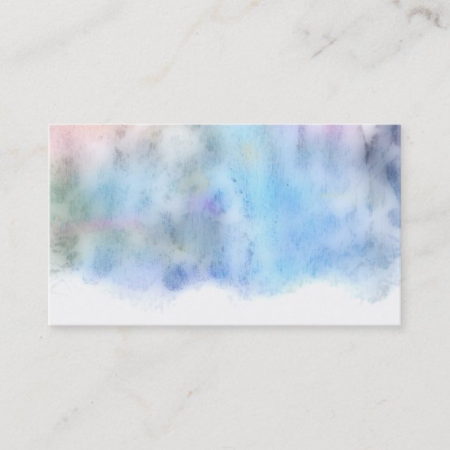 carte de visite bleu aquarelle double face (Devant)