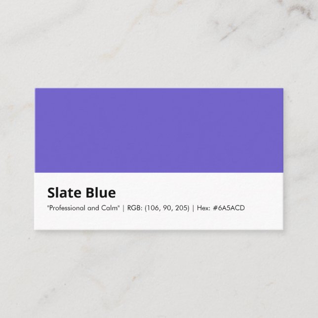 Carte De Visite Bleu ardoise | "Professionnel et calme" (Devant)