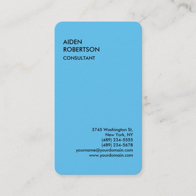 Carte De Visite Bleu arrondi Exclusif spécial moderne unique (Devant)
