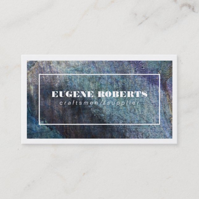 Carte De Visite Bleu artistique / Bordure 2 (Devant)