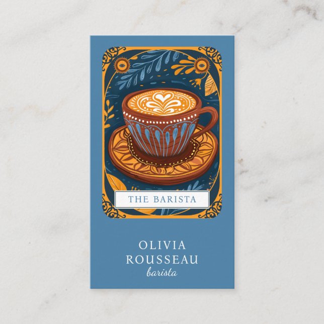 Carte De Visite Bleu Barista Tarot (Devant)