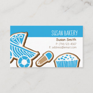 Carte de visite bleu biscuit