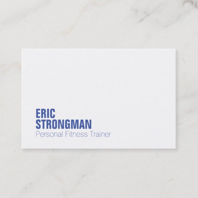 Carte De Visite Bleu blanc élégant minimal moderne (Devant)