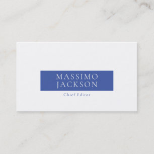 Carte De Visite Bleu Blanc Minimaliste Moderne Professionnel