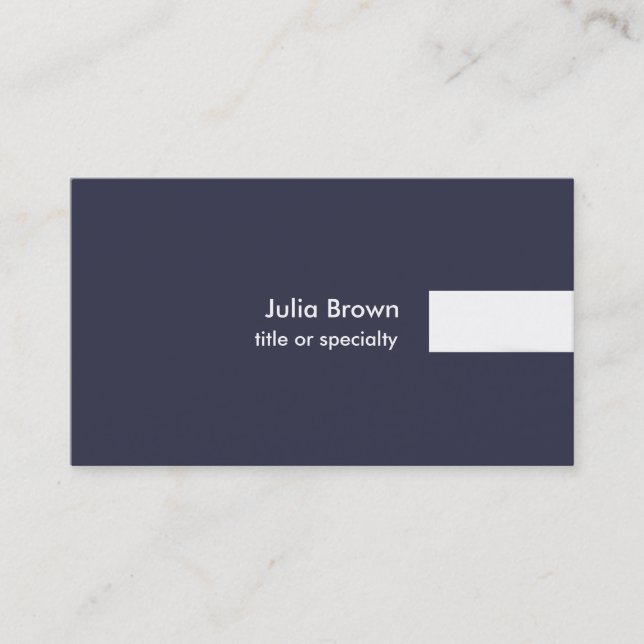 Carte De Visite Bleu Blanc Moderne Unique Plaine tendance Professi (Devant)