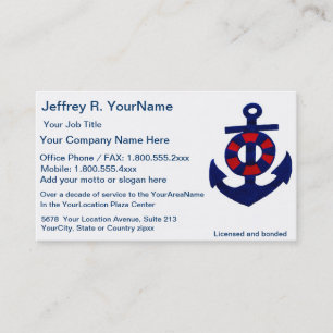 Carte De Visite Bleu blanc rouge nautique