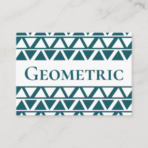 Carte De Visite Bleu blanc triangle rayures Motif géométrique