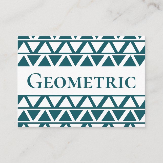 Carte De Visite Bleu blanc triangle rayures Motif géométrique (Devant)