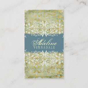 Carte De Visite Bleu boueux d'or vintage de melon de