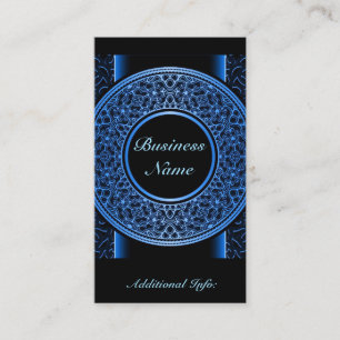 Carte de visite bleu chic 2 de médaillon