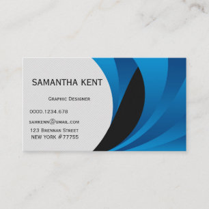 Carte De Visite Bleu chic et blanc modernes