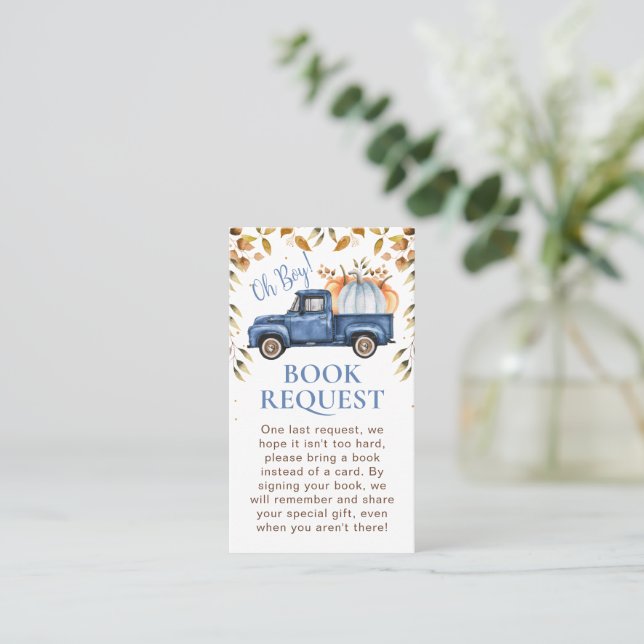 Carte De Visite Bleu Citrouille Camion Foliver Demande de carnet I (Debout devant)