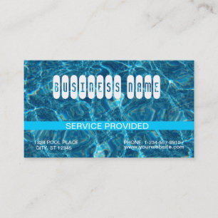 Carte de visite bleu clair de piscine