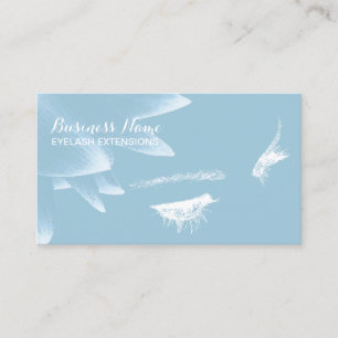 Carte De Visite Bleu-clair floral élégant de prolongements de ci