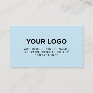 Carte De Visite Bleu Clair Logo Simple Entreprise