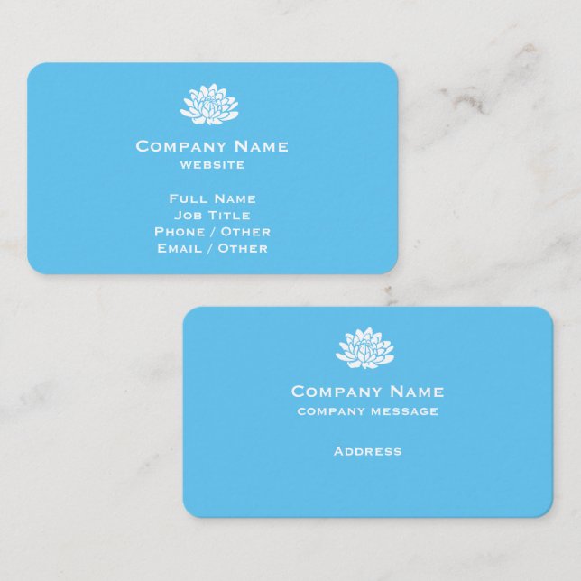Carte de visite bleu clair personnalisable (Devant / Derrière)