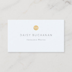 Carte de visite bleu-clair simple de monogramme