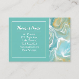 Carte De Visite Bleu clair, Turquoise, Marbre Turquoise  