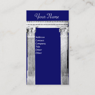 Carte De Visite Bleu classique d'architecture de PORTE de la