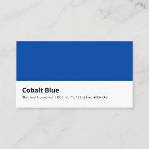 Carte De Visite Bleu Cobalt "Gras et digne de confiance"