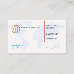 Carte de visite bleu concis exquis d'atlas