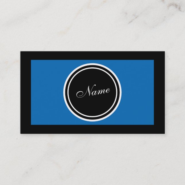 Carte De Visite Bleu Cool Élégant (Devant)