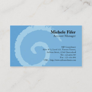 Carte de visite bleu curl