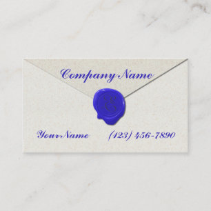 Carte De Visite Bleu de cire de cachetage de monogramme