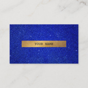 Carte De Visite Bleu de cobalt d'or de parties scintillantes de