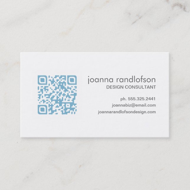 Carte de visite bleu de CODE de Lite QR (Devant)