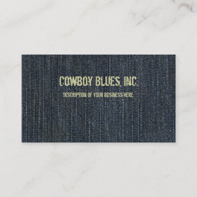 Carte de visite bleu de denim (Devant)