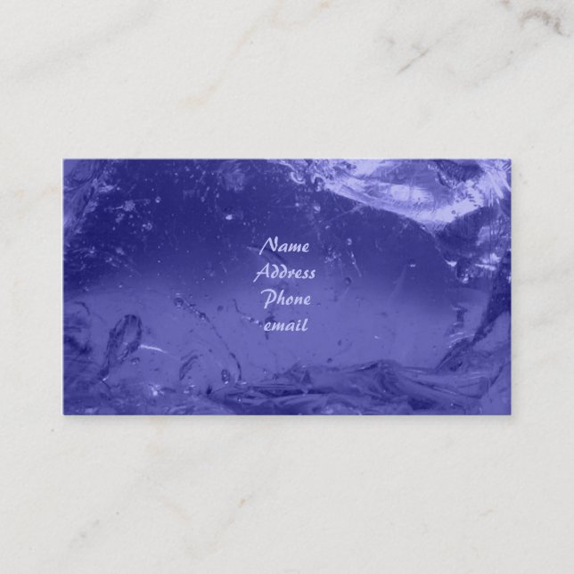 Carte de visite bleu de glace (Devant)