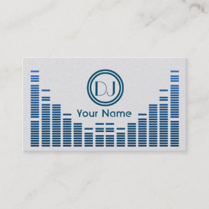 Carte De Visite Bleu de jeu de musique d'égaliseur du DJ ombragé