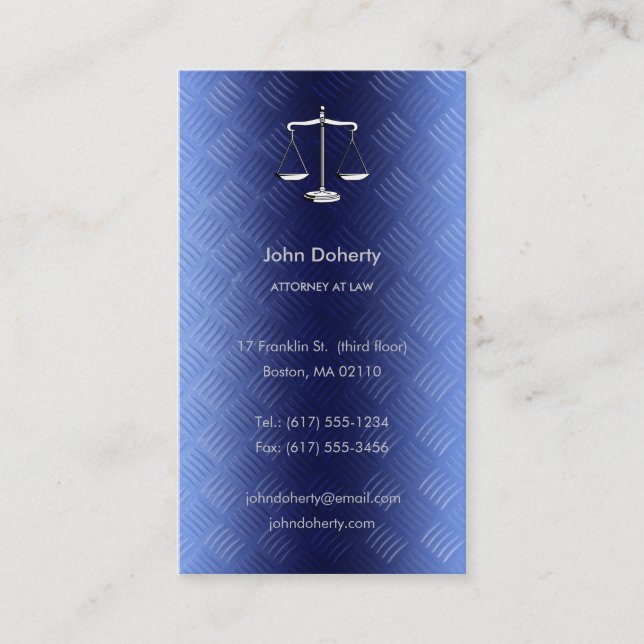 Carte De Visite Bleu de l'avocat | de l'avocat | (Devant)