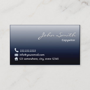 Carte de visite bleu de minuit de redacteur