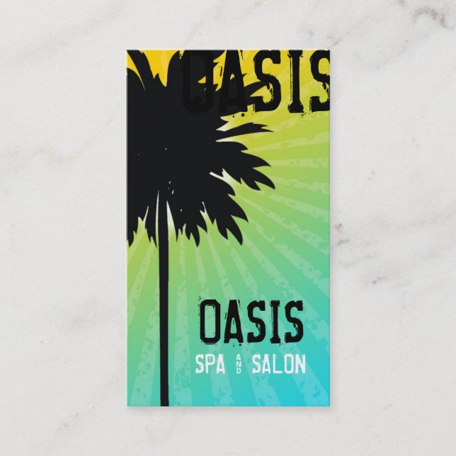 Carte De Visite Bleu de palmier de 311 oasis (Devant)