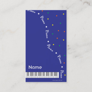 Carte de visite bleu de piano à queue