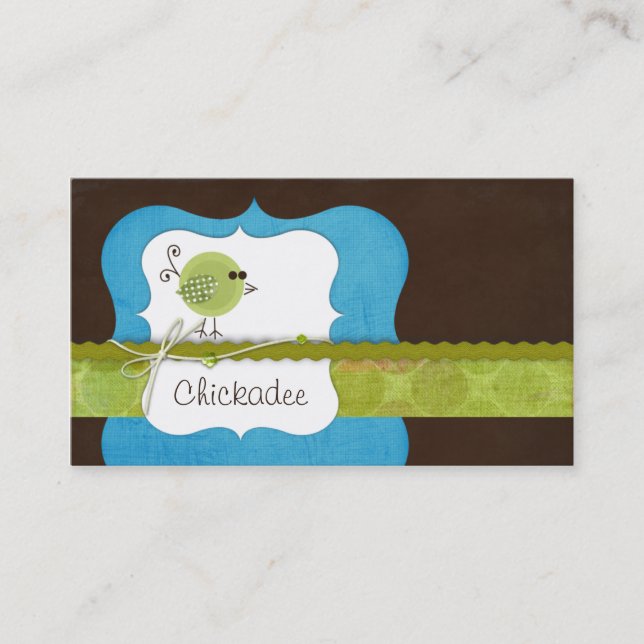 Carte de visite {bleu} de poulet (Devant)