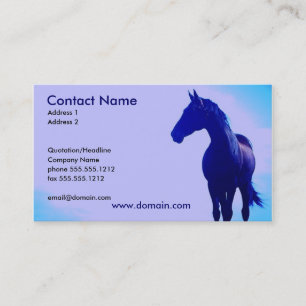 Carte de visite bleu de silhouette de cheval