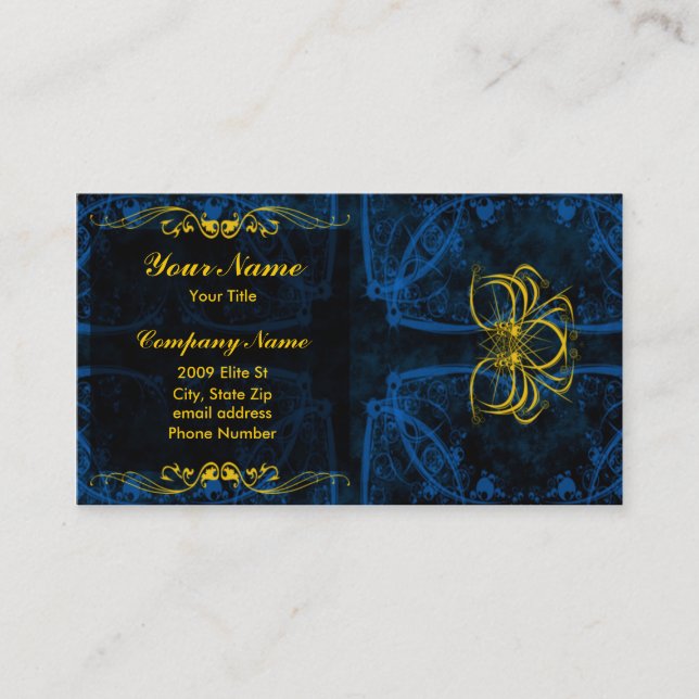 Carte de visite bleu d'élite (Devant)